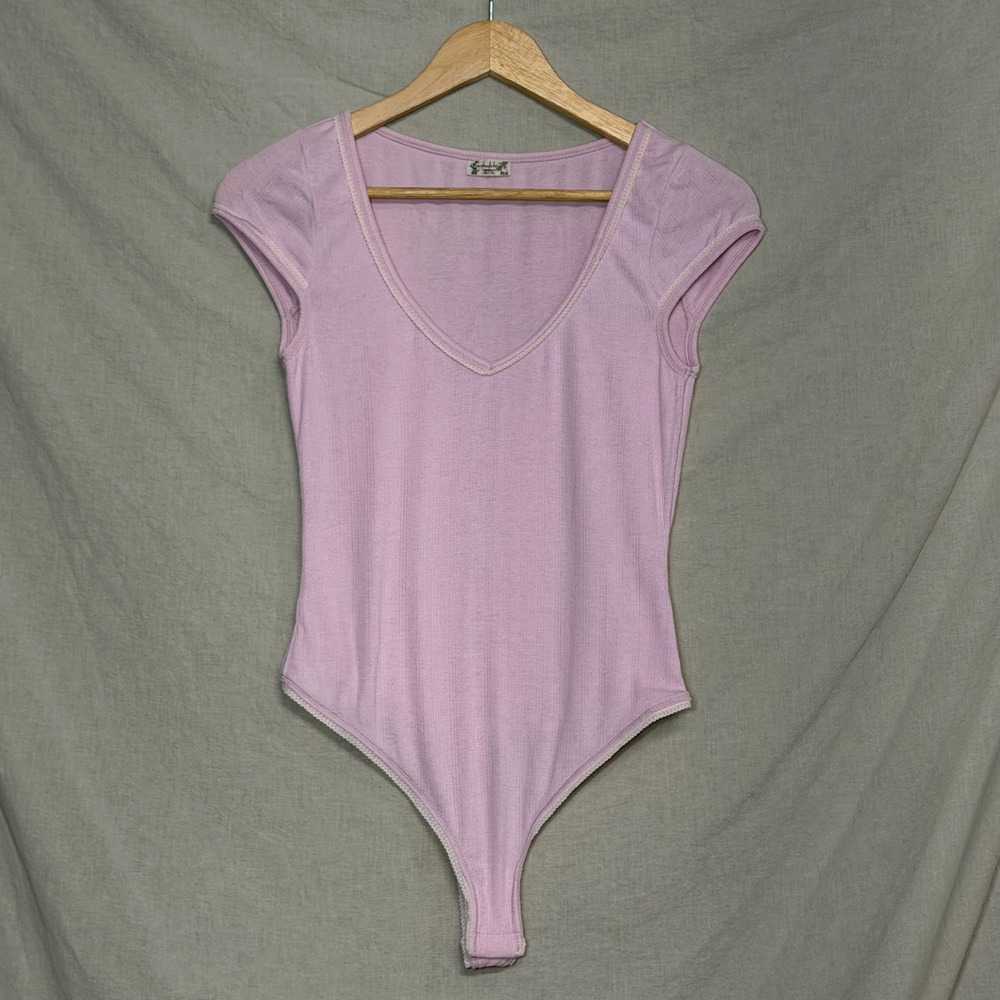 Free People Intimately Weekend Vibe Tee Pointelle Bodysuit Women's S - Picture 2 of 8